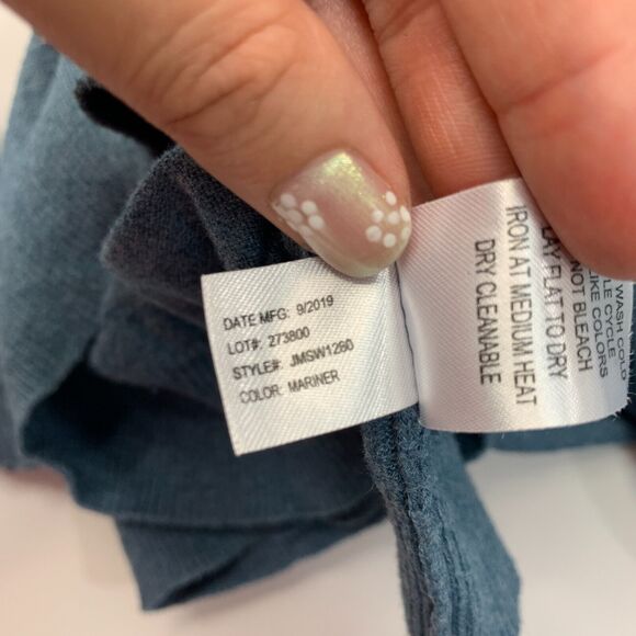 Johnnie-o Bailey Sweater Mens L Large Metal-Blue Quarter Zip Cotton Nylon Silk - Picture 10 of 12